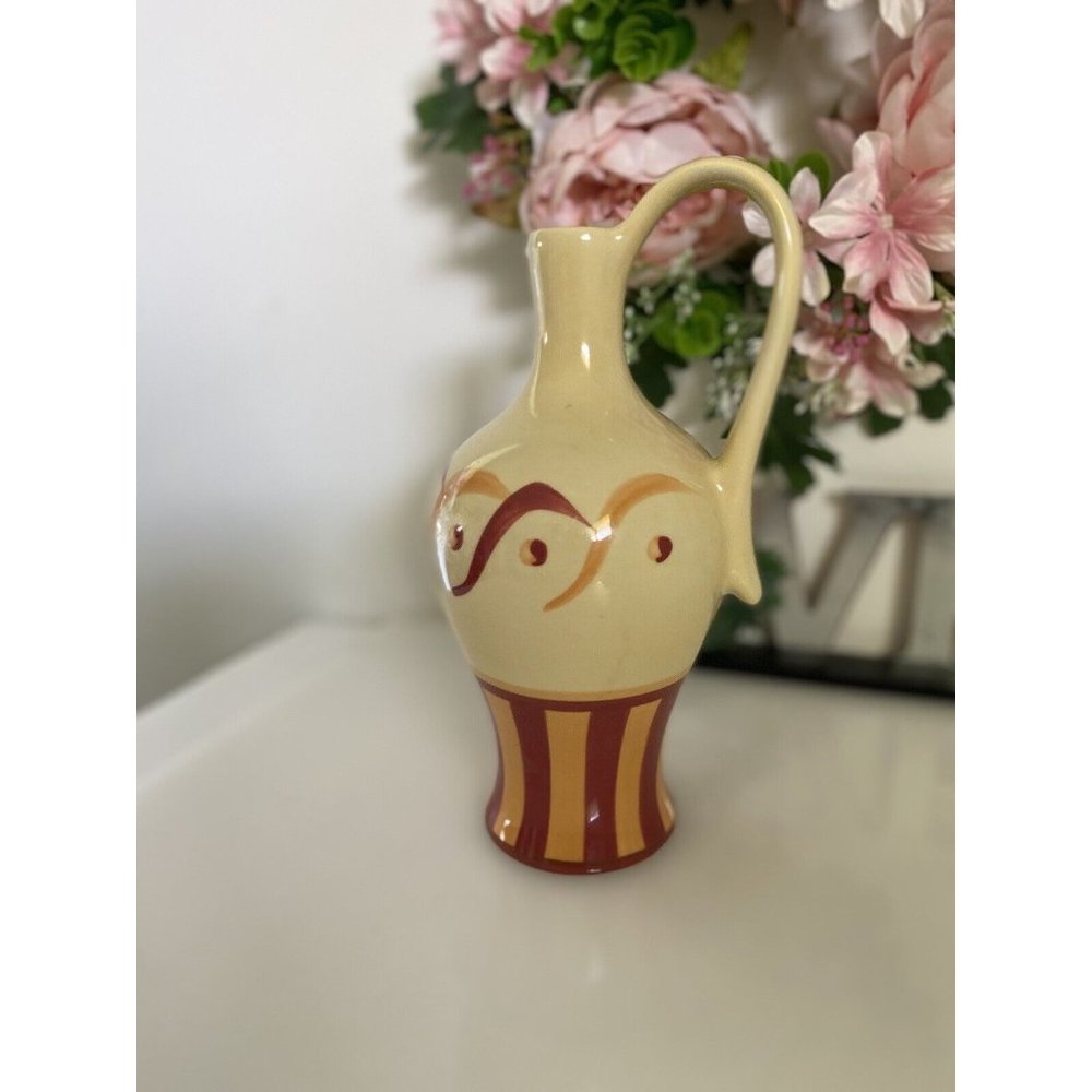 Gail Pittman Signed Siena Vintage‎ 1990’s Oil Cruet 8.5" Hand Painted Handle EUC